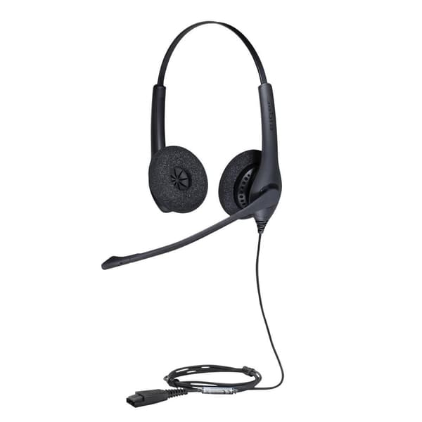 Jabra BIZ 1500 Duo QD, Over-the-Head Headset, Kontor/Callcenter, Sort, Dobbelt Headset, 0,95 m, 1519-0154