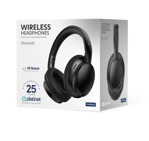 Platinet trådlöst headset PHB086B, svart