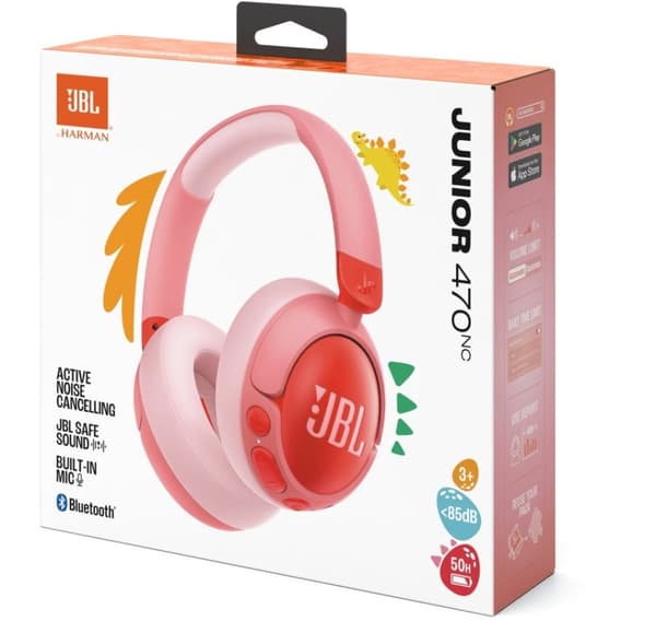 JBL trådlöst headset Junior 470NC, rosa