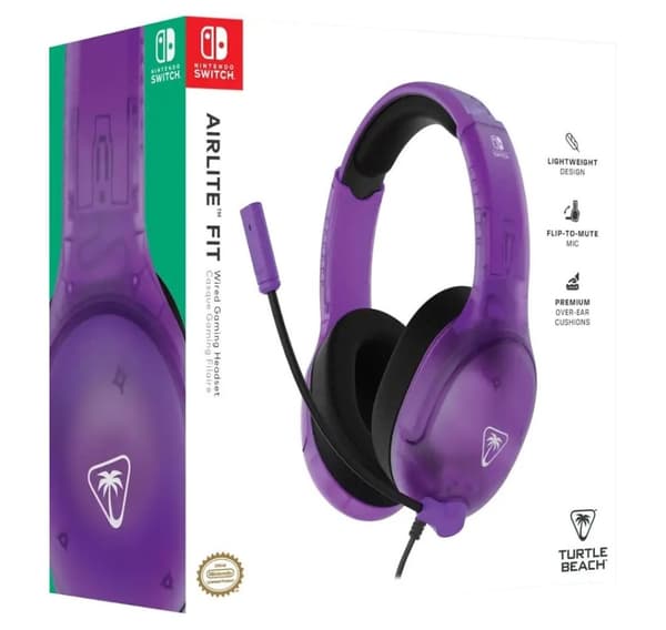 Turtle Beach headset Airlite Fit Nintendo Switch, spøgelseslilla