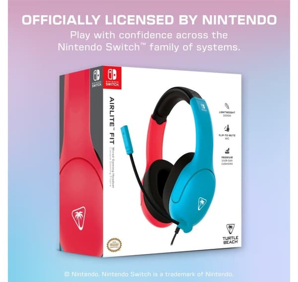 Turtle Beach headset Airlite Fit Nintendo Switch, spøgelseslilla