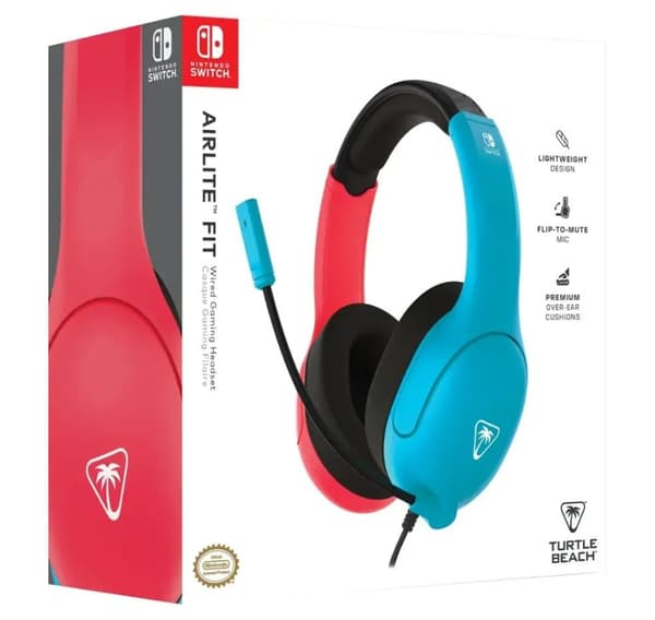 Turtle Beach headset Airlite Fit Nintendo Switch, blå/röd