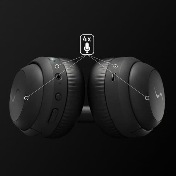 SUPRA NiTRO-X Hybrid ANC trådløse over-ear hovedtelefoner m/ støjreduktion - sort