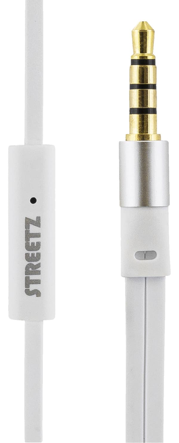E120 Stayinear earbuds 1button remote 3.5mm mic white