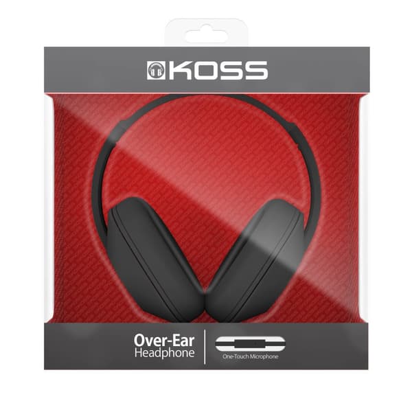KOSS Hodetelefon UR23iK Svart Over-Ear med one touch mic