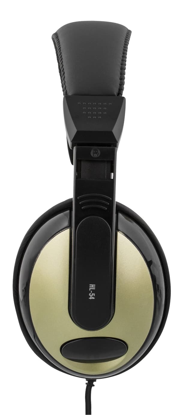 Headphones with volume control, 1x3.5mm, black/gold