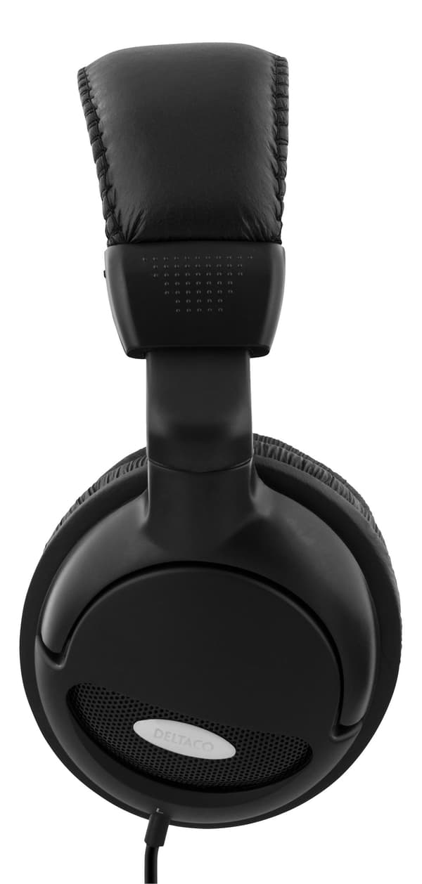 Headphones with volume control, 2.2m cable, black