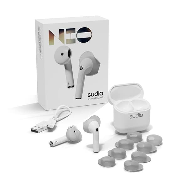 SUDIO Hodetelefon NIO True Wireless In-Ear Hvit Mic