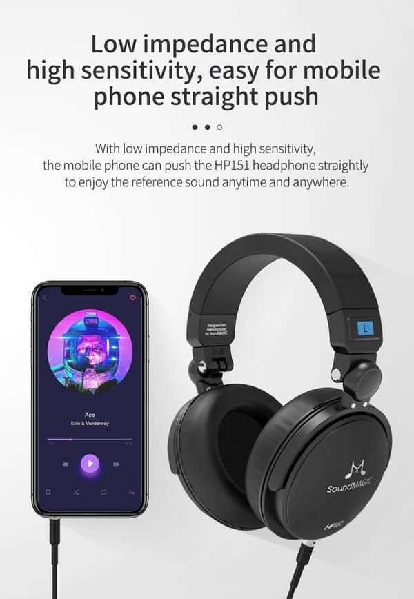 SoundMAGIC HP151 Over-Ear Nu med et ekstra kabel med mikrofon