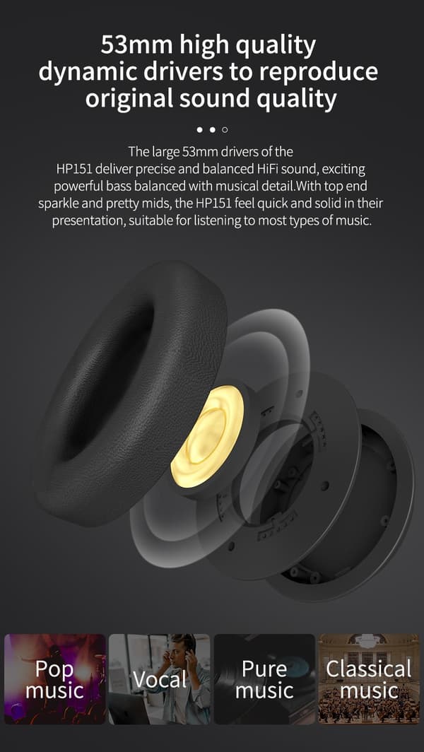 SoundMAGIC HP151 Over-Ear Nu med et ekstra kabel med mikrofon