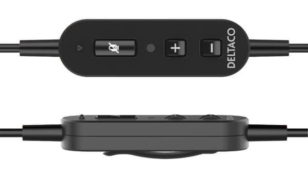 USB mono headset, volume control, noise reducing mic, black