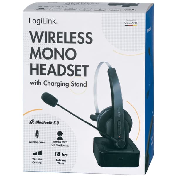 LogiLink Bluetooth-kuulokkeet Mono sisältää lataustelineen