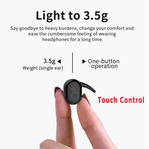 Trådløse in-ear Bluetooth-hovedtelefoner med opladningsetui og digitalt display