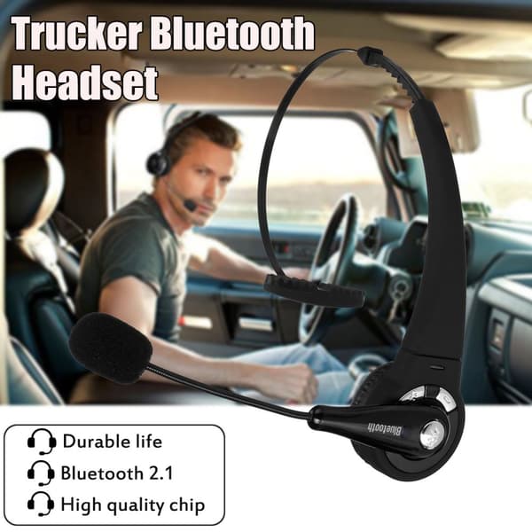Trucker Driver Headset Bluetooth Langattomat kuulokkeet Kuulokkeet Handsfree kanssa(musta, ilman melunvaimennusta)