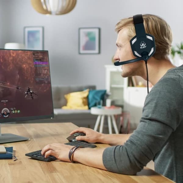 Kabelansluten Gamer Headset Jack 3,5 mm rundstrålande mikrofon Stereoljud Mörkgrön Mörkgrön
