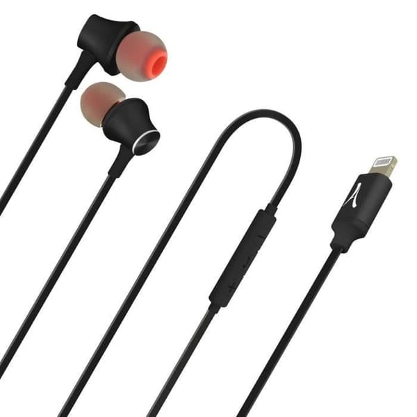 Lightning Earphones In-ear Eartips Akashi Multifunction Button Black
