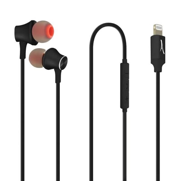 Lightning Earphones In-ear Eartips Akashi Multifunction Button Black