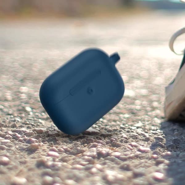 Coque AirPods Pro - Mjuk - Mörkblå - Anti-spår - Anti-repor - Inbyggd karbinhake