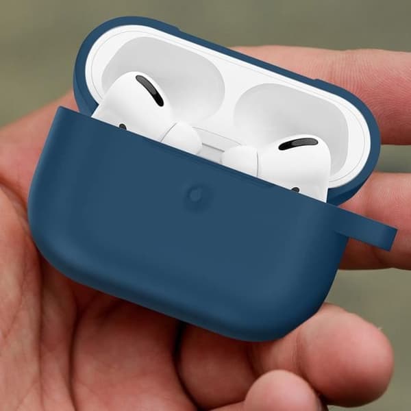 Coque AirPods Pro - Mjuk - Mörkblå - Anti-spår - Anti-repor - Inbyggd karbinhake