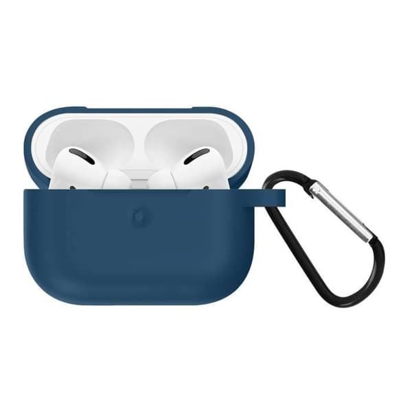 Coque AirPods Pro - Mjuk - Mörkblå - Anti-spår - Anti-repor - Inbyggd karbinhake