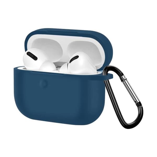 Coque AirPods Pro - Mjuk - Mörkblå - Anti-spår - Anti-repor - Inbyggd karbinhake
