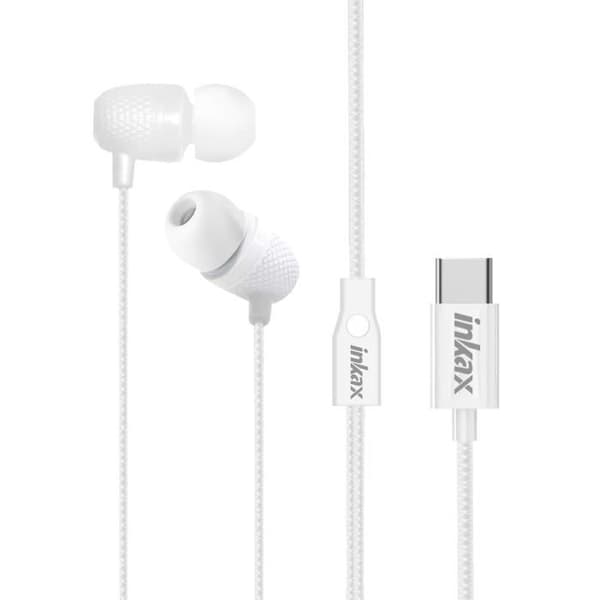 USB-C hörlurar - INKAX - In-ear - 1,2m - Integrerad mikrofon - Multifunktionsknapp