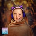 Miniatyrbild 3 av 3: Bluetooth stereo hörlurar - AVIZAR - Kattöron - Ljusanimation - 12h batteritid - Unisex