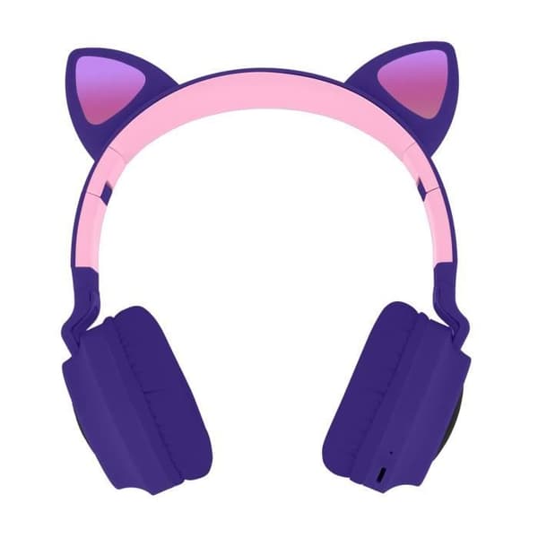Bluetooth stereo hörlurar - AVIZAR - Kattöron - Ljusanimation - 12h batteritid - Unisex
