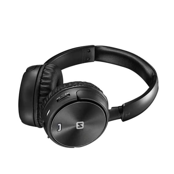 Bluetooth Hörlurar - Swissten - Trix Svart - Micro-SD - FM Radio - Batteritid 8h