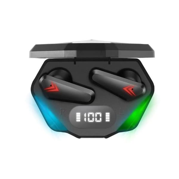 Gaming Hörlurar RGB Bluetooth 5.2 Micro HD laddningsfodral modell Y-04 Svart