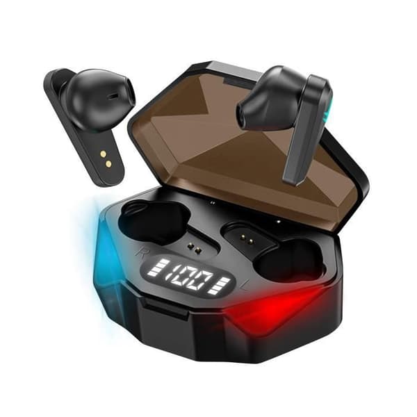 Gaming Hörlurar RGB Bluetooth 5.2 Micro HD laddningsfodral modell Y-04 Svart
