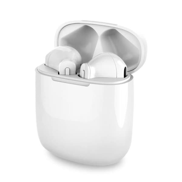 In-ear hörlurar - AKASHI - Bluetooth 5.0-modell - 24H batteritid - Vit - Kompakt