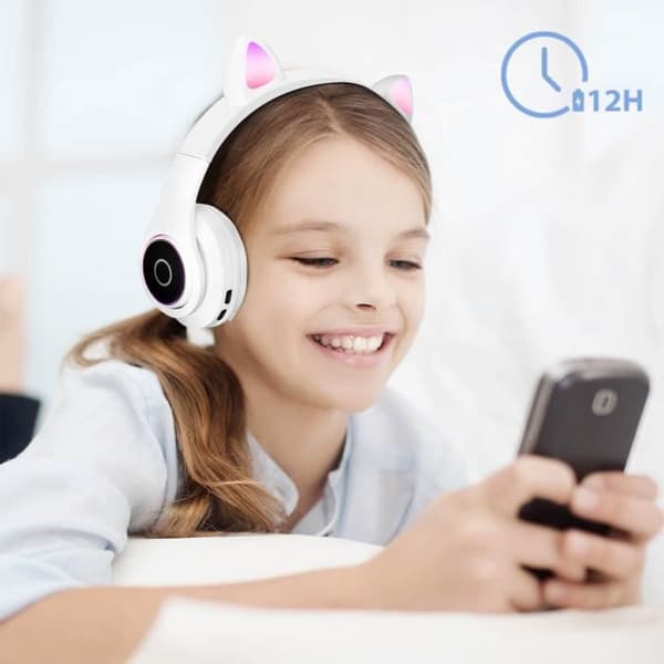 Hörlur - AVIZAR - Kattöron Design - Bluetooth 5.0 - Brusreducering - Batteritid 12h