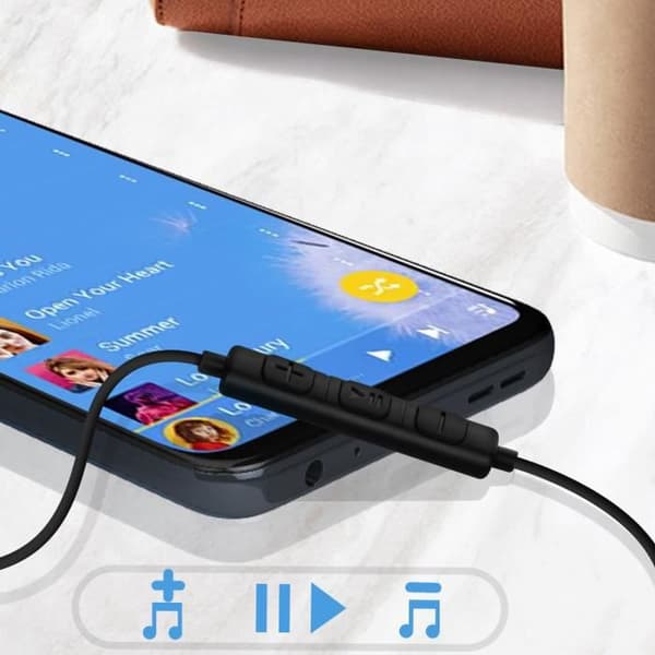 Trådbundna hörlurar - AVIZAR - USB-C - Stereo ljud - Fjärrkontroll - Mikrofon - Svart