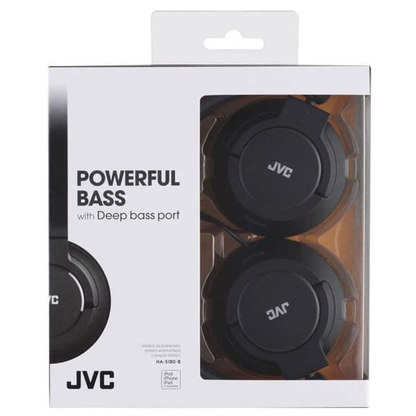 Hörlurar - JVC - HA-S180-B-EF - Lätta - Fällbara - Trådbundna 3,5 mm