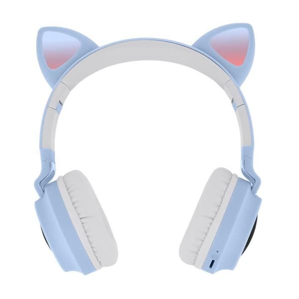Ljudhörlurar - AVIZAR - Kattöron - Bluetooth - Ljusanimation - Batteritid 12h