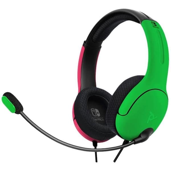 PDP 500-162-PKGR-EU Gaming Wired On-Ear Headset Rosa, Grön Mikrofon brusreducering