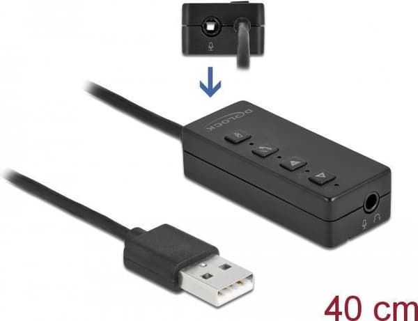 Delock - Ljudkort - 16-bitars - 48 kHz - 100 dB S/N - Stereo - USB 2.0