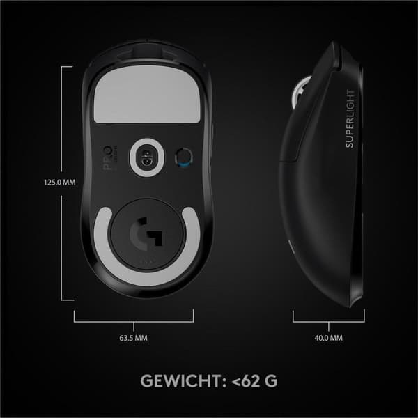 Logitech G Pro X SUPERLIGHT langaton Esports -pelihiiri - musta