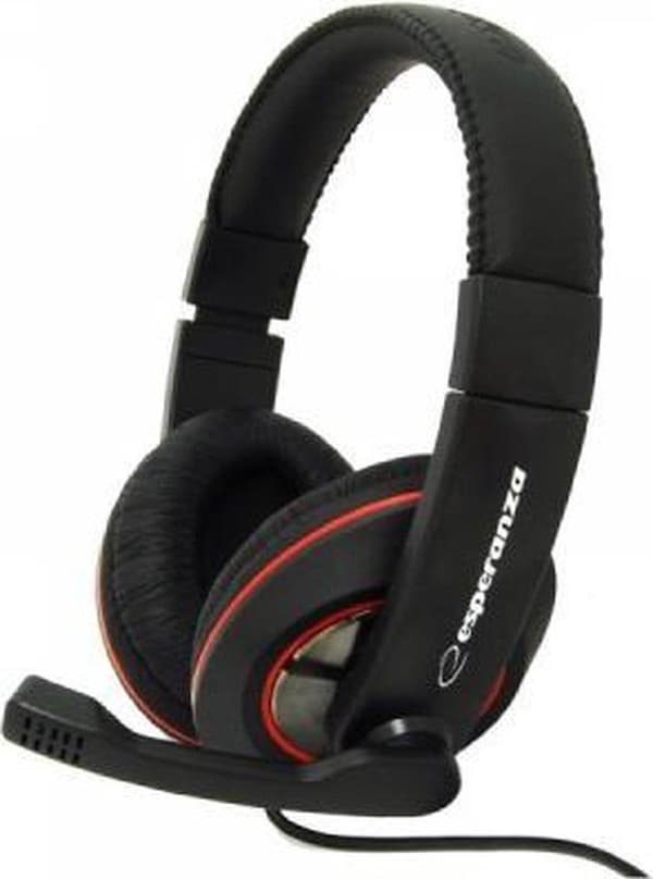 Esperanza EH118 hörlurar/headset Trådbundna huvudband Samtal/Musik Svart, Röd