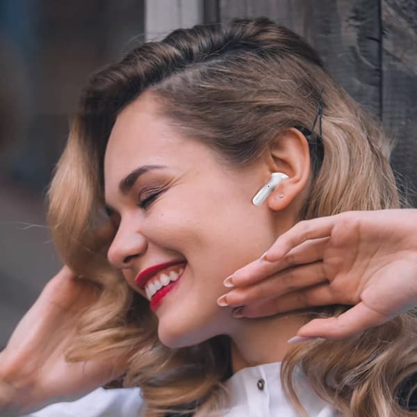 INF Langattomat Bluetooth-kuulokkeet, Bluetooth 5.3 -kuulokkeet, IPX5 vedenpitävät urheilukuulokkeet iOS Android Valkoinen