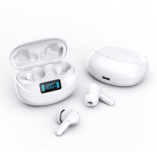 INF Langattomat Bluetooth-kuulokkeet, Bluetooth 5.3 -kuulokkeet, IPX5 vedenpitävät urheilukuulokkeet iOS Android Valkoinen