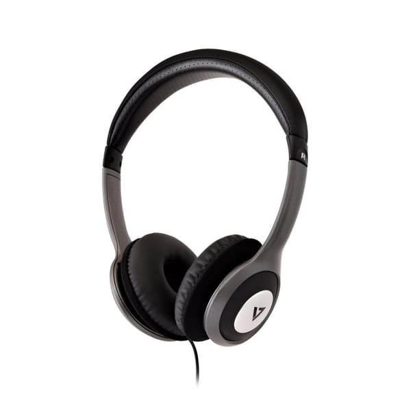 V7 HA520 Deluxe stereohovedtelefoner med volumenkontrol - sort/grå