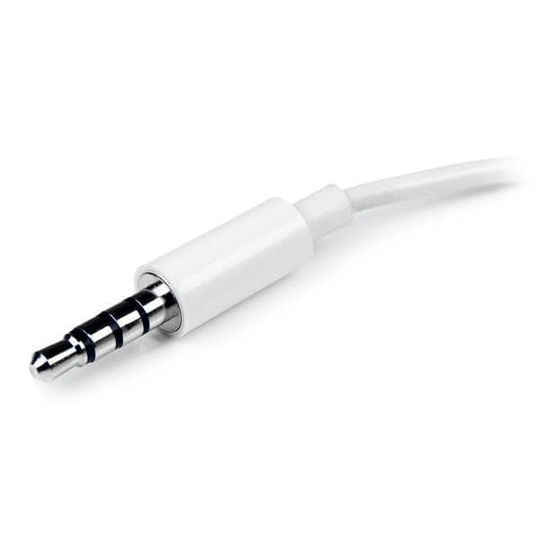 StarTech White Headset Adapter kuulokkeille erillisillä kuuloke-/mikrofoniliittimillä - 3,5 mm 4-asentoinen 2x 3-asentoinen 3,5 mm M/F