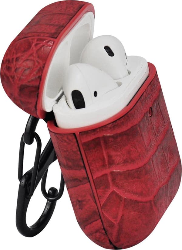 TERRATEC AirBox Beskyttelsesetui til AirPods Krokodillemønster Rød