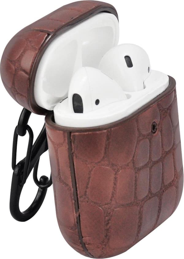 TERRATEC AirBox suojakotelo AirPodsille Stone Pattern Brown