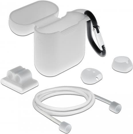DeLOCK - Tilbehørssæt til trådløse hovedtelefoner - hvid - til Apple AirPods (18351)