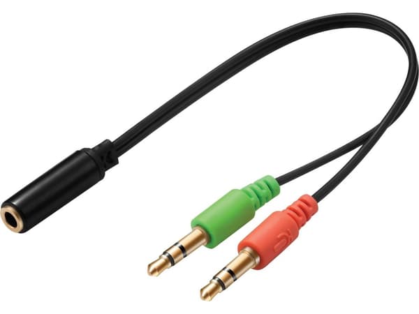 Sandberg Head-Set Converter - Lydadapter - Minitelefon 3,5 mm, 4-benet (F) - Minitelefon 3,5 mm (M) (508-67)