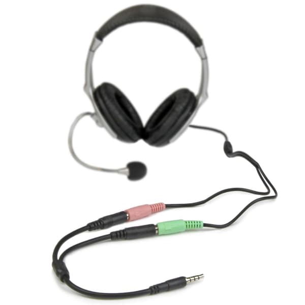 StarTech .com 3,5 mm Jack Audio Y-kabel - 4 ben. til 3 pin Headset-adapter til headset med hovedtelefon-/mikrofonstik - St/Bu - Headset-splitter - 20
