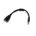 Miniatyrbillede 2 af 6: StarTech .com 3,5 mm Jack Audio Y-kabel - 4 ben. til 3 pin Headset-adapter til headset med hovedtelefon-/mikrofonstik - St/Bu - Headset-splitter - 20